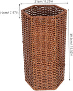 VOSAREA Indoor Umbrella Stand with Rattan Weave Design Plastic Holder for Entryway Cafes Hotels Efficient Umbrella Storage Organizer for Canes and Walking Sticks