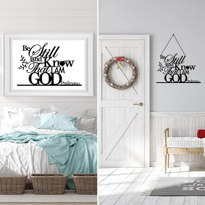 Jetec I Still Remember The Days I Prayed Sign Inspirational Table Blessed Signs Motivational Decor Farmhouse Table Home Centerpieces Faith Wooden Shelf for Living Room Office(Be Still)