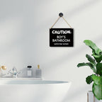 Lacosu Wall Pediments Bathroom Door Signs, Boys Bathroom Sign, 8 x 10 Inches, MDF, Black, Rustic Style