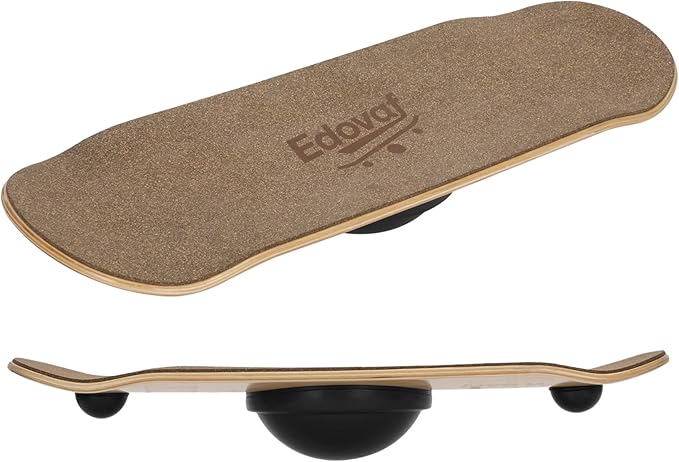 Balance Board For Adults & Kids Wobble Board Core Strength Trainer - Standing Desk Exercise Portable Fitness Equipment Wooden Balance Board For Indoor & Outdoor
