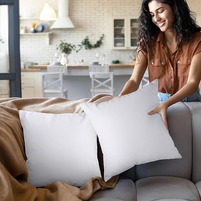 Covers & All Throw Pillow Inserts Only Pack of 2, Durable Soft Square 26 x 26 Inches 65 GSM Non-Woven Fabric with 15D Silicon Fiber Filling, Universal uses for Home Decor Office Indoor Outdoor