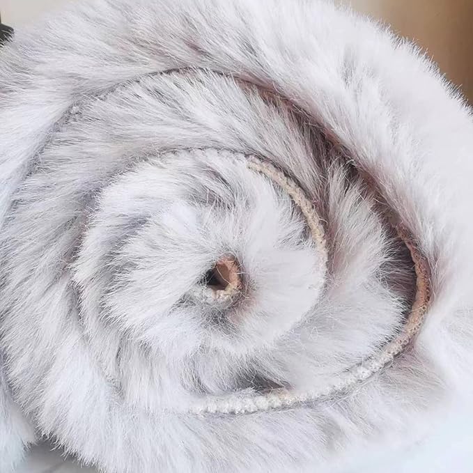 Ghouse Soft Faux Sheepskin Fur Rug 2x4 Grey Fluffy Bedside Rugs Plush Rug Shag Nursery Carpet Area Rugs for Living Room Bedroom Playing Room Decor