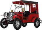 Antique Car Model Metal Vintage Retro Car Toys, Iron Craft Desktop Ornament with Warm Finish, Decorative Accessory for Home Office Bar and Car Enthusiast Collection