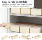 DIMJ Drawer Organizer - Small Clothes Organizer Set of 3, Drawer Dividers for Baby Clothes, Underwear, Socks, Bra, Belt, Tie - Beige