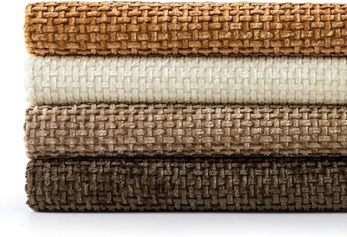 MIULEE Pack of 4 Brown Couch Throw Pillow Covers 18x18 Inch Soft Decorative Chenille Pillows Farmhouse Accent Cushions for Boho Home Decor Spring Sofa Bedroom Living Room