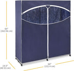 Whitmor Extra-Wide Portable Clothes Closet - 60 Inches Wide - Store Seasonal Clothing - Blue