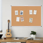 VIZ-PRO 60" x 48" Large Cork Bulletin Board, Foldable & Wall-Mounted Notice Pin Board with Silver Aluminum Frame, for School Home Office - 5' x 4' Corkboard