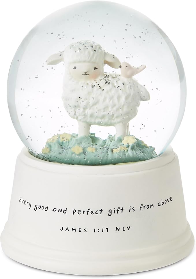 Hallmark Little Lamb Musical Snow Globe (Jesus Loves the Little Children) Religious Gift for Baptism, New Baby, Grandchild, Godson, Goddaughter, Christmas