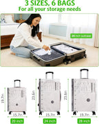 Travel Vacuum Storage Bags, Vacuum Seal Bags for Clothing with Rechargeable Air Pump, 6 Pack Combo Portable Space Saver Bags for Clothes, Luggage, Suitcase, Seasonal Storage, Travel