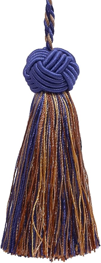 DÉCOPRO Decorative 3.5 inch Tassel/Ultramarine Blue, Tan/Baroque Collection Style# BTS Color: Navy Taupe - 5817