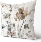 KKVEE Flower Throw Pillow Covers 18x18 Set of 2, Flowers Pillow Cushion Cases, Modern Decorative Square Pillowcases for Sofa Couch Bedroom Living Room Car