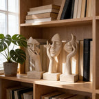 olirum 3 Pcs Thinker Large Statue Set - Resin Sandstone Art Abstract Home Accent Figurines for Living Room, Bedroom, Shelves, Office Desktop, Coffee Table Decor, Gift for Women (3 Pcs Sandstone, 9")