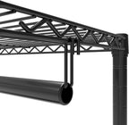 ecobedding Heavy Duty Garment Rack, 1000LBS Max Load Freestanding Closet Organizer with 6 Storage Shelves & 3 Adjustable Hanging Rods, Multifunctional, Glossy Black, 15.75" D x 70-88.5" W x 76.5" H