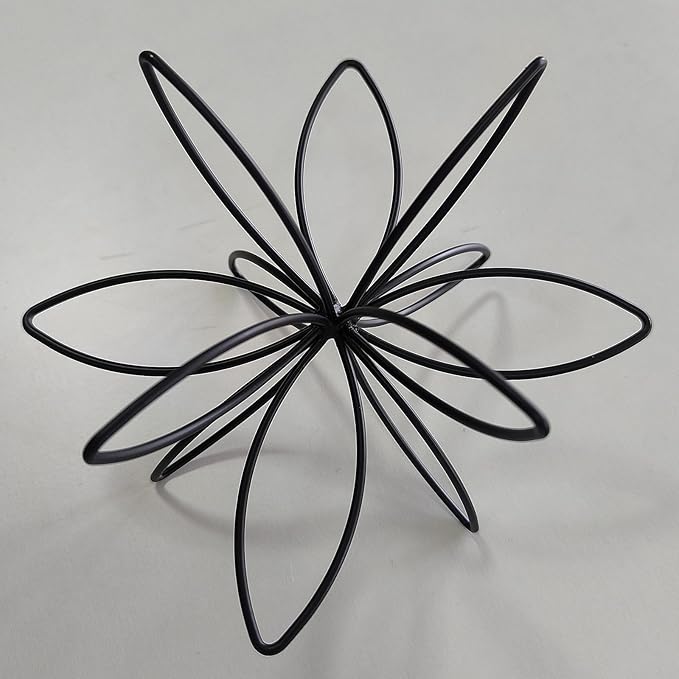 8" Black Sphere Decor, Abstract Tabletop Decorative Ball, Metal Floral Handmade Decorative Sculpture Home Decor Statues