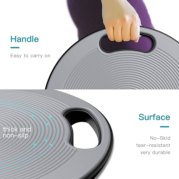 EVERYMILE Wobble Balance Board, Exercise Balance Stability Trainer Portable Balance Board with Handle for Workout Core Trainer Physical Therapy & Gym No-Skid Surface