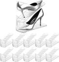 Shoe Slots Organizer,Adjustable Shoe Rack with Three Levels,shoe stackers for a pair of Shoes (Clear, 10 Pack)