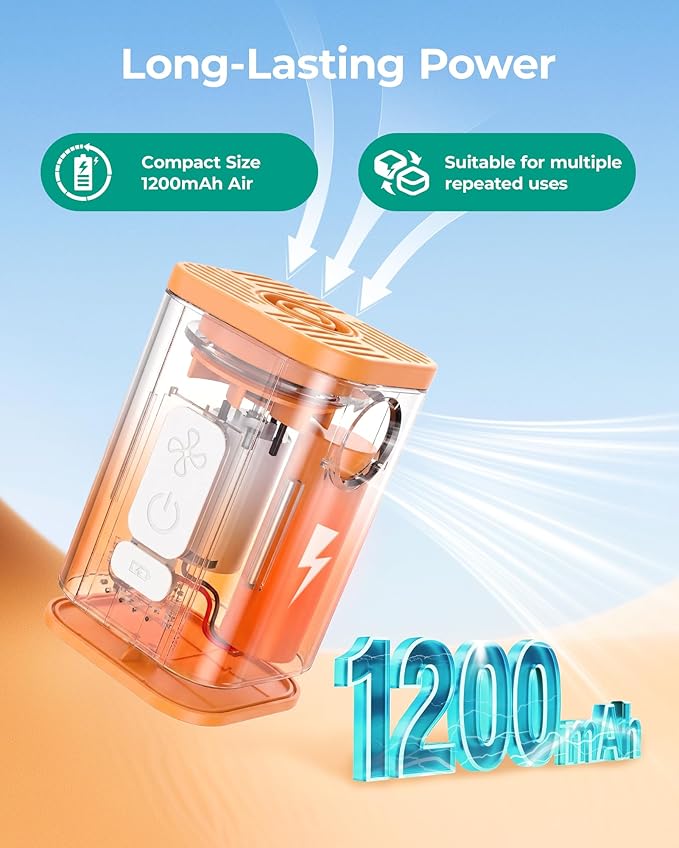 BAGSMART Pump for Vacuum Storage Bags, Potable Cordless Electric Air Pump, Rechargable Seal Bag Supplies for Compression Clothes, Blanket, Luggage- Orange