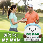 Funny Crochet Golf Ball Accessories, for Dad Husband, Positive Golf Gifts for Him Friends Brothers, Emotional Comfort Golf Presents for Men