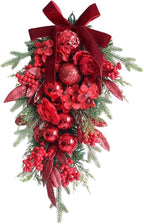 Christmas Teardrop Swag Wall Hanging Decor Christmas Decoration Decorative Hanging Ornament Wreath for Window Holiday Home