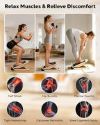MoKo 2-in-1 Wooden Slant Board & Balance Board, 4 Adjustable Inclines Calf Stretcher for Knees, Ankles, Heels, Feet and Legs, Non-slip Stretch Boards Support up to 220lbs