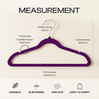 Utopia Home Velvet Hangers 50 Pack – Luxury Non-Slip Slim Pant & Coat Hangers, Strong Space-Saving Clothes Hangers with Pants Bar and 360° Swivel Hook – Purple