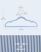 SONGMICS Velvet Hangers 50 Pack, Non-Slip Clothes Hangers, Suit Hangers with Shoulder Notches, Pants Bar, 360° Swivel Hook, Space-Saving, for Closet, Pale Blue UCRF029Q05
