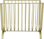 MyGift Brass Metal Mid-Century Wire Magazine Rack – Deluxe Tabletop or Floor Standing Sling Basket for Magazines and Newspapers
