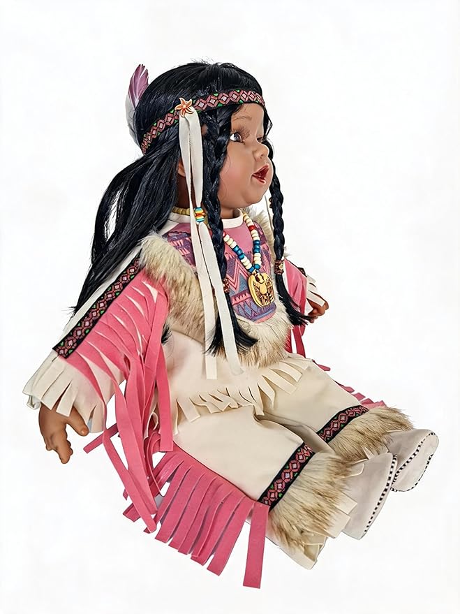 22" Collectible Native American (Indian) Vinyl Doll - VM221129 (Ratna)