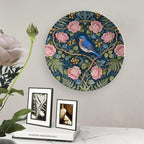 William Morris Forest Rose And Blue Birds Decorative Plate of 6", 7", 8", 10", Custom Christmas Ceramic Display Plate, Custom Gifts, Art Decoration Farmhouse Decorations Club, with Display Stand
