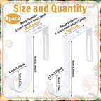 LEIFIDE 4 Pcs Width Adjustable Wreath Hanger for Front Door 1.5-3.78" Large Over the Door 4th of July Decoration Hook 20 Lbs Capacity(White)