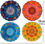 Turkish Handmade Ceramic Decorative Plate 7.08” (18 cm) – Hand-Painted Wall Hanging Art, Ottoman Anatolian Motif, Boho Mediterranean Home Decor Accent, Unique Artisan Craft Gift