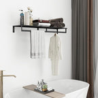 Wall Mounted Clothes Rack with Top Shelf, 41'' Industrial Clothing Rack Heavy Duty, Metal Shelf with Hanging Rod, Garment Rack Laundry Room Shelves, Space Saving