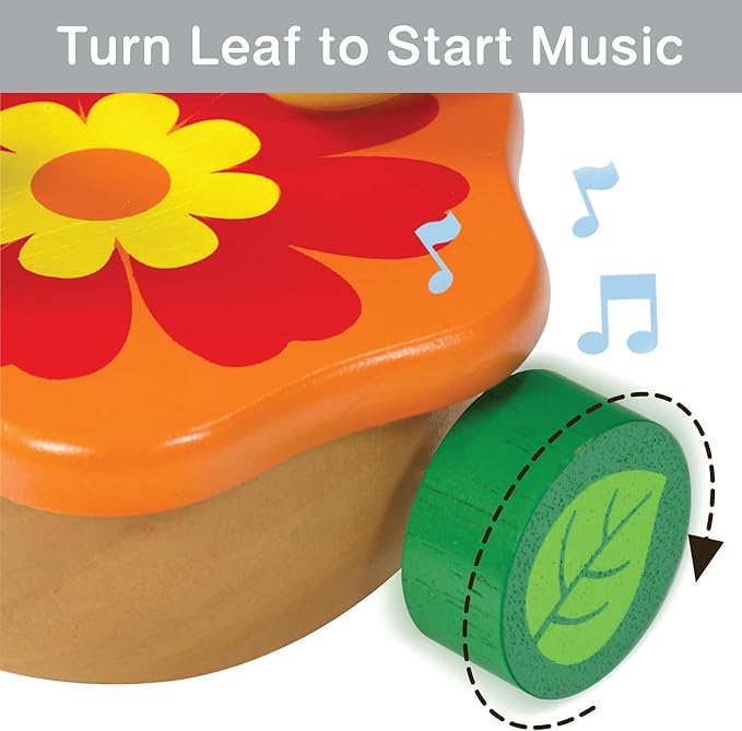I'm Wooden Music Box Mechanism - Rock n Roll Dancing Bug on Flower Playing Minuet No.3 for Kids (Bee)
