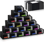 20 Pcs Hat Boxes for Men Black Gift Boxes with Window Display Box for Hat Storage Container for Baseball Caps, Dad Hat, Billed Cap, Snapbacks, Paper Fold Box Packing Box 8.1 x 8.1 x 5.1