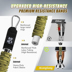 Pull Up Assistance Bands with Foot Support Pedal - Upgraded Heavy Duty Resistance Bands Adjustable Weight/Height with 80Lbs Bands&Measured Strap for Strength Training Home Gym
