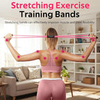 RENRANRING Figure 8 Fitness Resistance Bands with Handles - Exercise Tube Band Set of 3 for Arm and Shoulder Stretch, Rope 8 Word Elastic for Women and Men