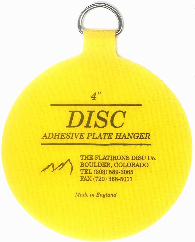 Invisible English Disc Adhesive Large Plate Hanger Set (4-4 Inch Hangers)