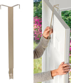Haute Decor Adapt Adjustable Wreath Hanger, Top & Length Adjustable Version (Champagne), Strong Over The Door Hook - Fits Most Door Styles and Sizes