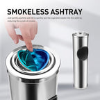 Anfrere Standing Ashtray Outdoor for Patio, Large & Tall Outside Ashtrays for Cigarette Butt Receptacle Disposal, Commercial Metal Smokers Cigar Ash Tray Container with Lid and Trash Can, DN1SR