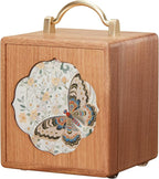 Wooden Jewelry Box for Women 4 Tier Walnut Wooden Jewelry Box with handle (Butterfly Prints A)