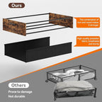 Under Bed Storage with Wheels, Wooden Under Bed Drawers On Wheels, Rolling Under Bed Shoe Storage, Space Saving, Rustic Brown,30L