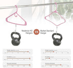 NEATERIZE Thick Heavy Duty Hangers - Pink Plastic Clothes Hangers 38 Pack - Great for Coat Hanger, Jackets Jeans & Suit Hanger for Closet - New Apartment Essentials Percheros Ganchos para Colgar Ropa
