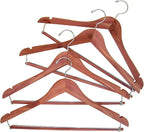 Household Essentials CedarFresh Cedar Coat Hangers, Pack of 4, 100% Eastern Red Cedar, Lockable Crossbar, Slip-Resistant Notches, and Chemical-Free Moth Deterrent, Non-Staining, Natural