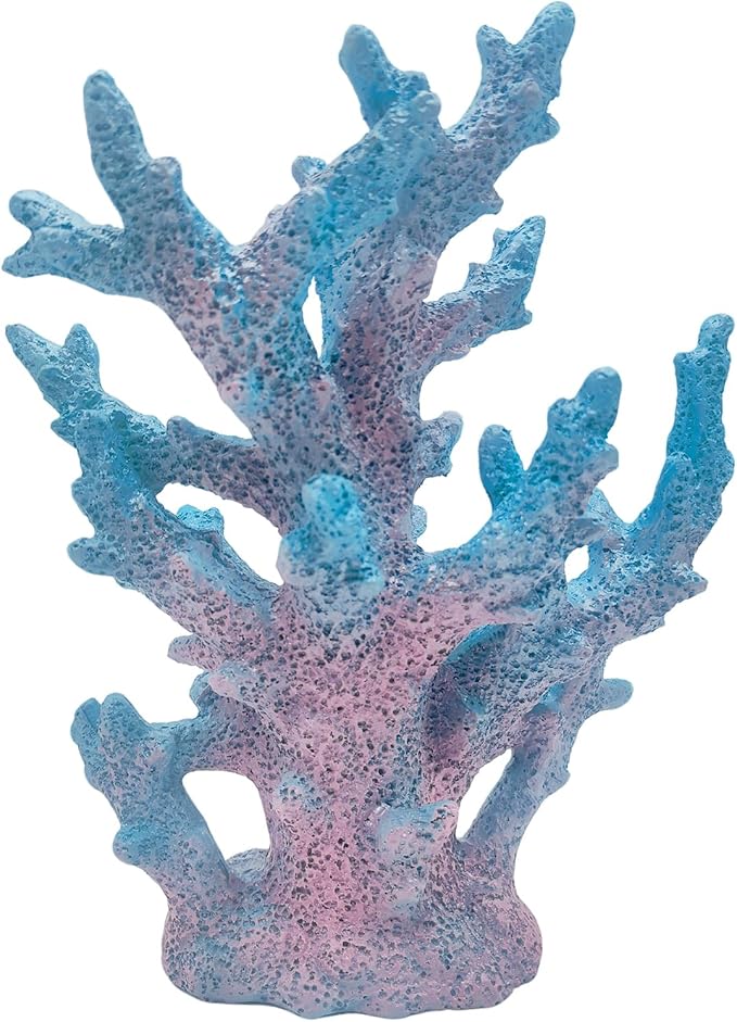 Etlemonde Beach Coastal Decor Coral Reef Home Decor Coral Statue Sculpture Home,Desk,Bathroom,Desktop Shelf Statue,Marine Themed Gifts (Gradient Cyan Coral)