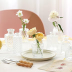 Glass Bud Vases Set of 12, Small Vases for Flowers, Clear Bud Vases in Bulk for Centerpieces Mini Vintage Vase for Rustic Home Wedding Table Decorations