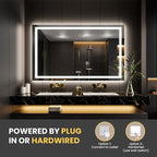 LOAAO 55"X40" LED Mirror for Bathroom, Lighted Bathroom Mirror with Lights, Anti-Fog, Dimmable, Memory Function, Clear Reflectionn