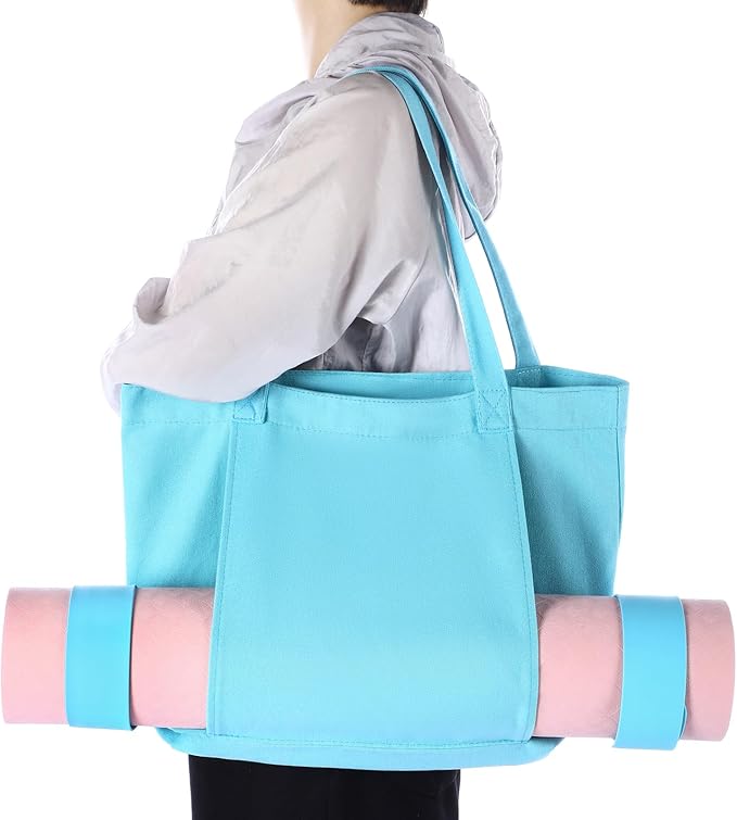 Yoga Bag Set for Women Including Yoga Mat Tote Bag, Booty Resistance Bands, Non Slip Sports Socks Silicone Ties for Pilates Travel Workout Office Home Gym