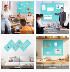 Large Cork Board for Walls 48"x36" |Cork Board Alternative| 12 Pack Felt Wall Tiles| Baby Blue Bulletin Board with Removable Adhesive | Cork Boards Pinboard for Office Home Classroom，Baby Blue