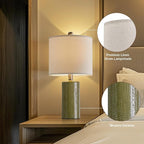 G-SAFAVA 20.25" Small Table Lamps Set of 2 Modern Ceramic Lamps for Living Room Farmhouse Bedside Lamps Boho Lamps for Night Stands Green Bedroom Lamps Side Table Lamps End Table Lamps