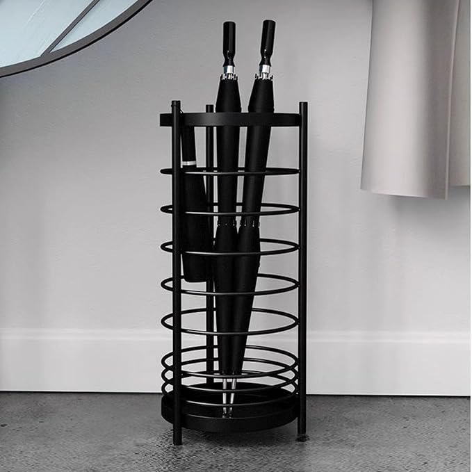 Umbrella Holder Luxury Umbrella Stand Rack for Entryway, Free Standing Metal Umbrella Holder, Round Umbrella Organizer Bin for Long Short Umbrella, Walk Stick, Home Office Indoor Umbrella holder for